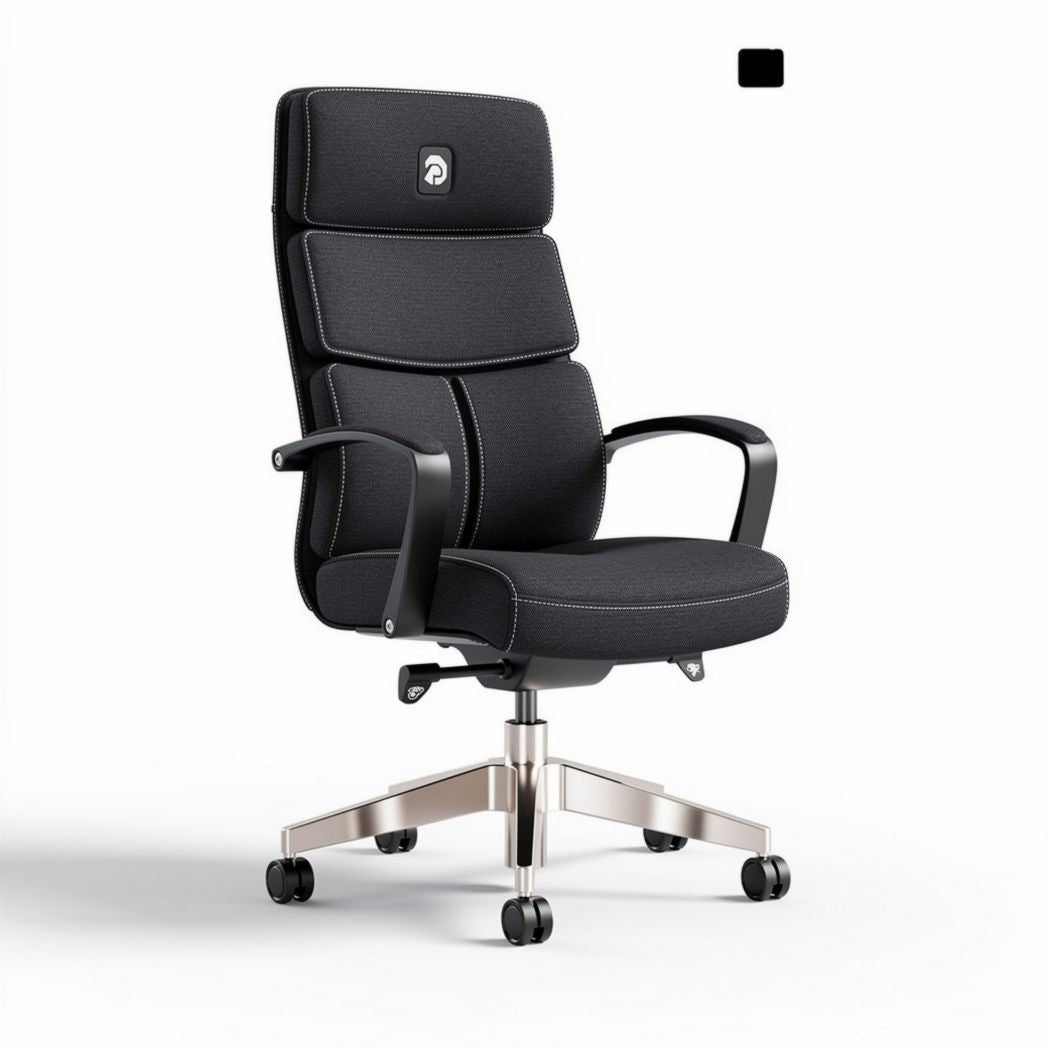 Bureaustoel met verstelbare hoogte en zwarte stof 110 x 60 x 65cm