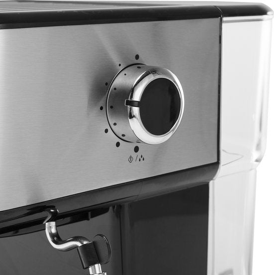 Koffiezetapparaat - Princess 249412 Espressomachines voor gemalen koffie – Met melkopschuimpijpjes voor cappucino en latte macchiato – 2 kopjes - Consumentenbond Beste Koop(grijs, zwart)
