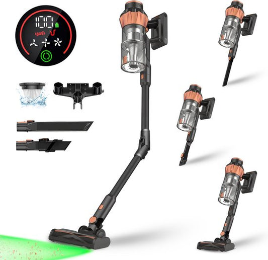 MYBOT S10 VisionPro - Steelstofzuiger - 430W - 34Kpa - 3 Zuigniveaus - Vacuum Cleaner - Steelstofzuiger Draadloos - Zonder Zak - Op Accu(Combizuigmond， Flexibel tussenstuk， Kierenzuigmond， Dierenharenborstel， 1 accu， Meubelzuigmond)