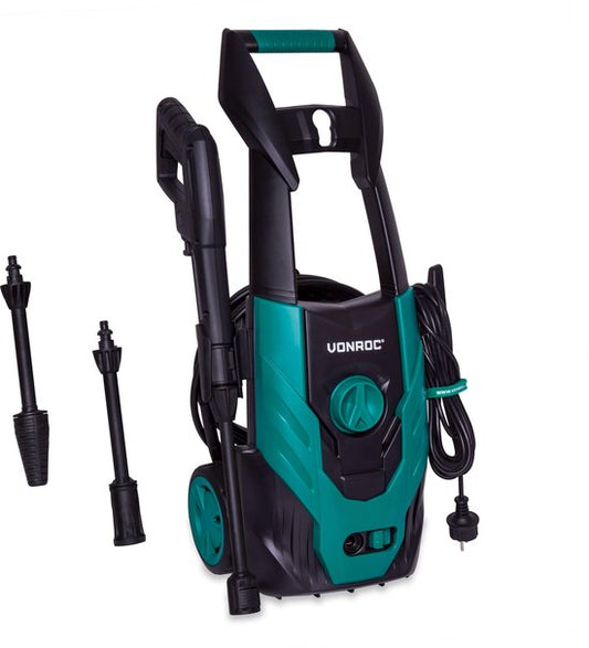 VONROC Hogedrukreiniger V14-1 - 1400W – 110 bar – 390 l/h – Incl. 5m slang, spuitstukken en accessoires(V14-1 – Standaard)