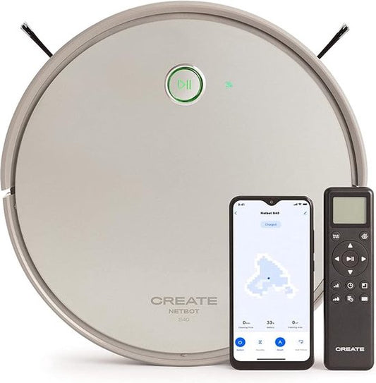 ‎CREATE CREATE NETBOT S40 - 4-in-1 Robotstofzuiger Smart - Dweilfunctie - Automatisch - Laadstation - Google Home  Alexia
