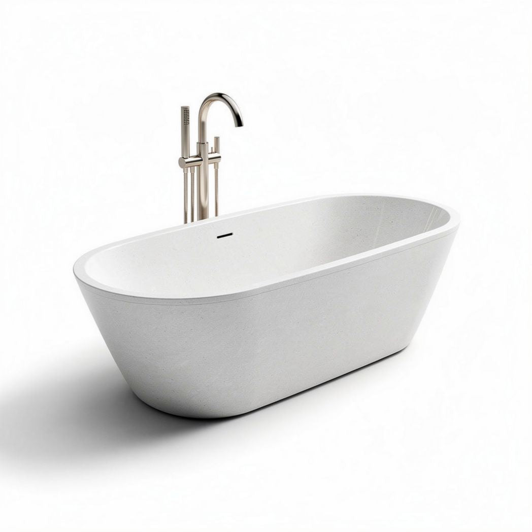 Vrijstaande badkuip met chromen kraan van 170 x 75 x 60 cm in wit kunststof
