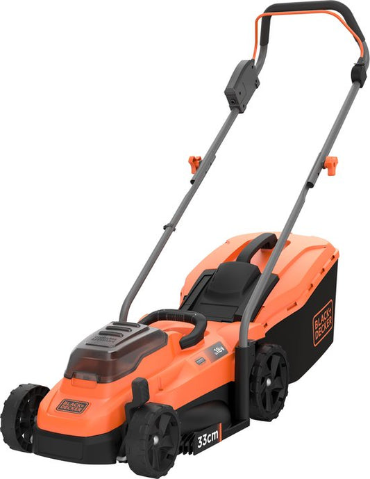 BLACK+DECKER 2x 18V 2.5Ah 33cm Grasmaaier inclusief accu en lader, 35L opvangbak - BCMW3318L2-QW