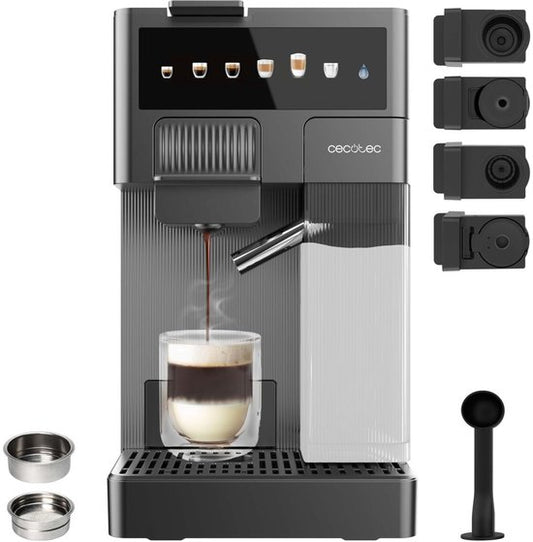 Cecotec FreeStyle Latte T Espresso Machine 1.6L 20bar Black 4in1 Pods  Ground Compatible