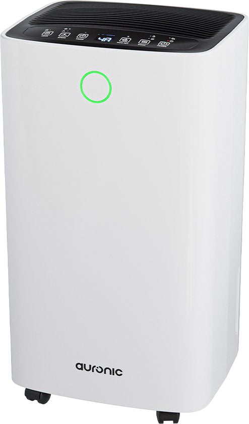 Auronic Luchtontvochtiger - Compact Series - 12L per dag - 2L Waterreservoir - Was-droog functie - Slaapkamer, Badkamer en Woonkamer - Vochtopnemer voor in Huis - Dehumidifier - Wit(Wit/12 l)