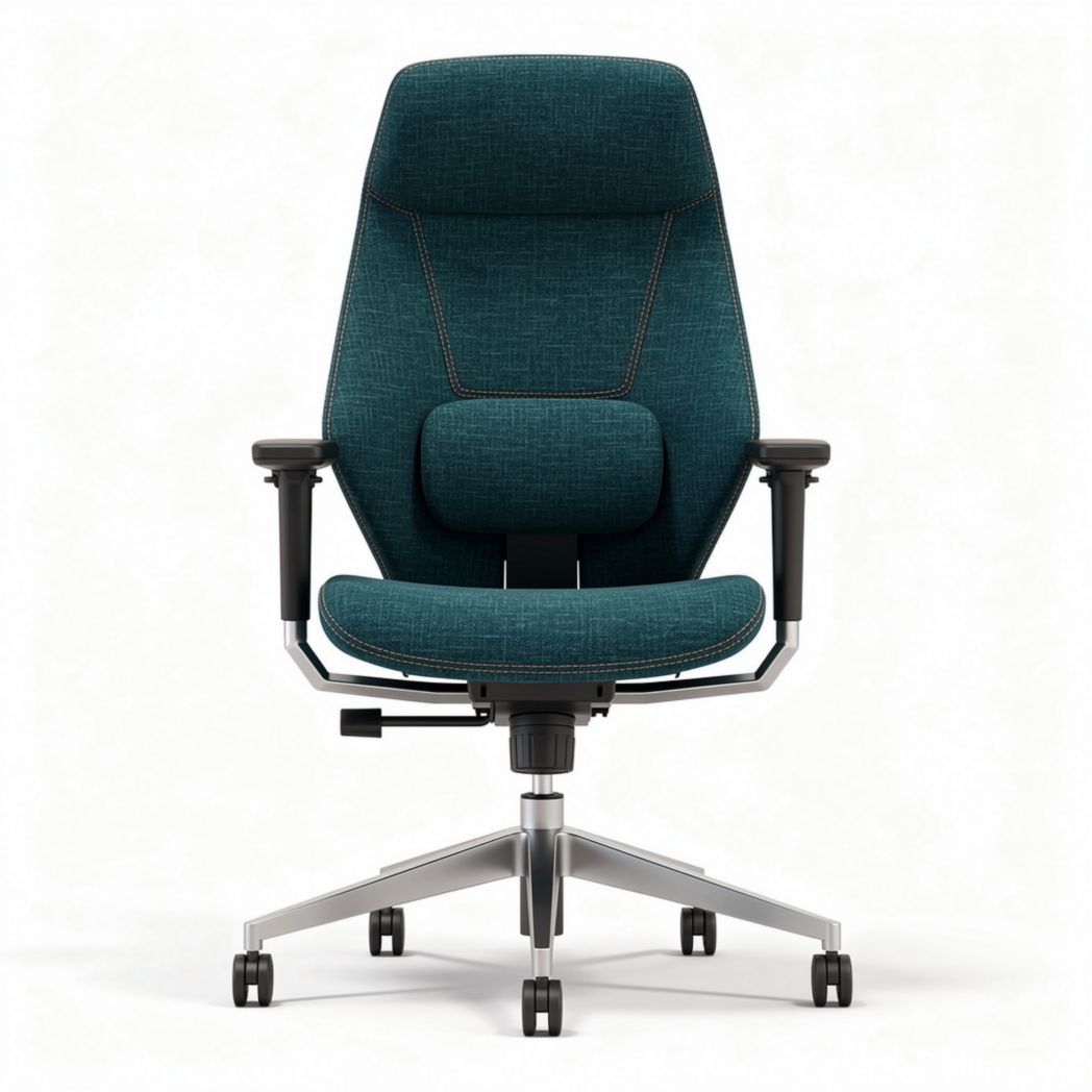Ergonomische bureaustoel in groen stof met verstelbare armleuningen 50 x 60 x 120cm