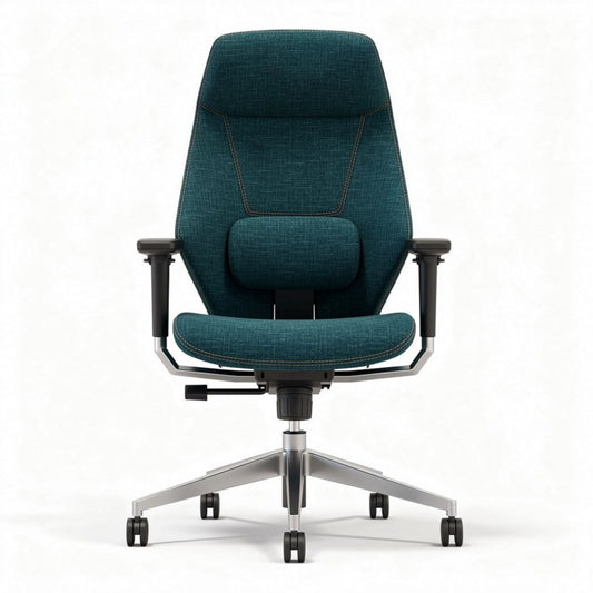 Ergonomische bureaustoel in groen stof met verstelbare armleuningen 50 x 60 x 120cm