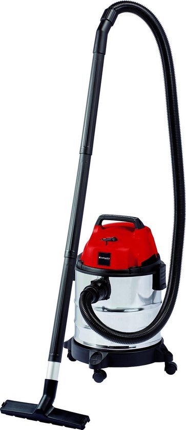 Einhell Elektrische Nat-/Droogzuiger TC-VC 1820 S - 1250 W - 180 mbar - 20 L - blazeraansluiting - Incl. diverse accessoires - kunststofslang 1,5 m - 3-delige kunststof buis - Schuimfilter