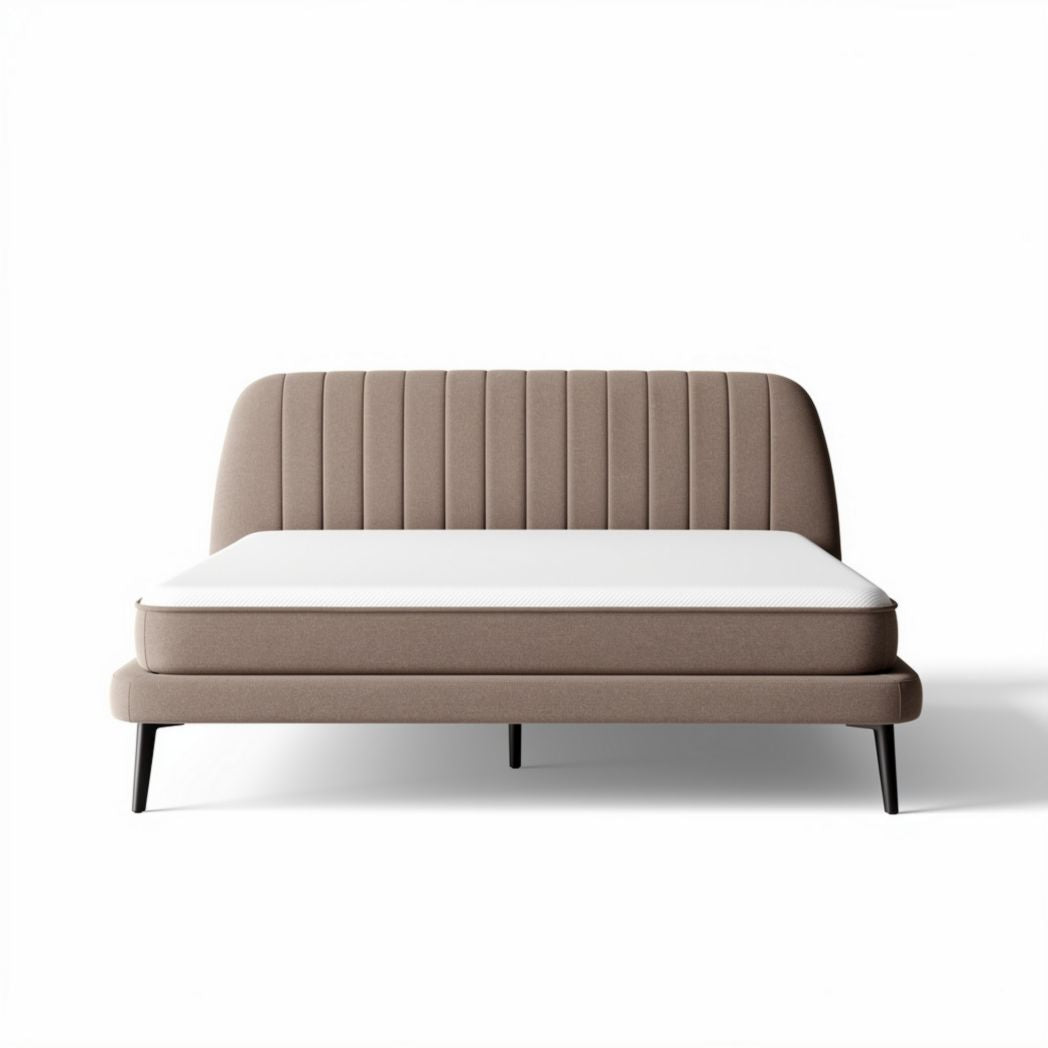 Bedbank in bruin stof met matras 190 x 130 x 80cm geschikt voor slaapkamers