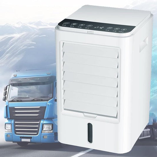 Merkloos / Sans marque RV-airconditioner, verdampingsluchtkoeler, 4-in-1 draagbare ventilator met afstandsbediening, 4 koelmatten, 3 ventilatorsnelheden, geschikt voor vrachtwagens, auto's en bussen, 24V