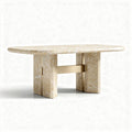 Marmeren salontafel 180 x 90 x 75 cm met gouden accenten