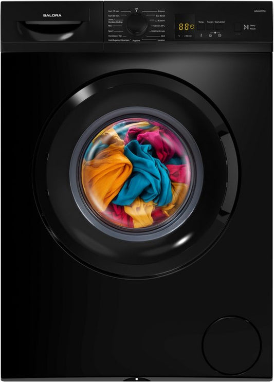 Salora WASH6B - Wasmachine - 6 kg - 1000 RPM - Washing Machine - Zwart(Black， Zwart)
