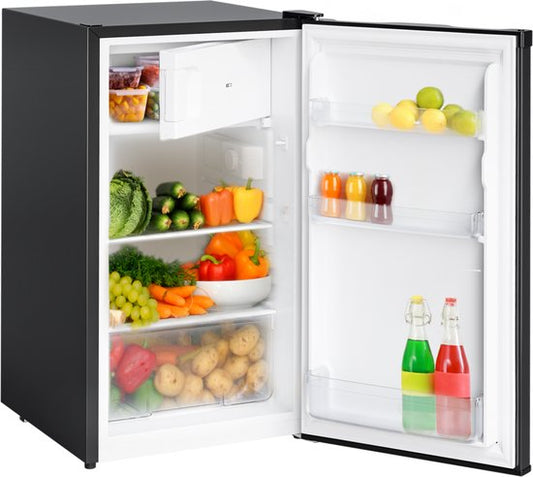 KitchenBrothers Koelkast - 88L Koelvak - 14L Vriesvak - Koelvriescombinatie - IJskast - Frigo - Vrijstaand - Zwart(Zwart， 88L Koelvak， 14L Vriesvak)
