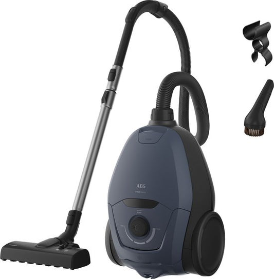 AEG VX83-2DB - Stofzuiger met stofzak - Zeer stille stofzuiger met 64 dB- HEPA filtratie - Stilste stofzuiger in zijn klasse - 12m actieradius - Sterke zuigkracht - Vacuum cleaner - Denim Blauw - 64 dB