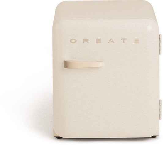 ‎CREATE CREATE - Koelkast in retrostijl - Gebroken wit - Handvat Zand - FRIDGE RETRO 48L