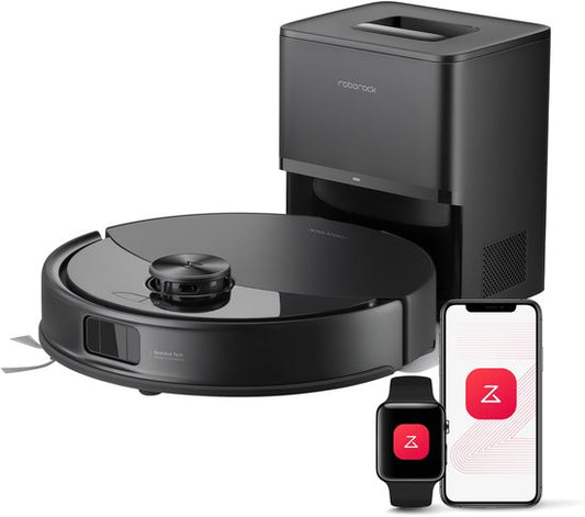 Roborock Q10 S5+ Robotstofzuiger en Dweil met Zelflediging-Zuigkracht van 10000 Pa-Vibrerende dweilpads-Handsfree Reinigen tot 7 Weken-Dubbel Anti-klitontwerp-Automatisch dweilen-Obstakelvermijding-Zwart-S8 Plus Upgrade(Zwart/Roborock Q10 S5+)