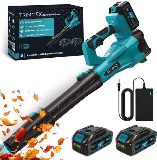 Trimmex Accu Bladblazer 20V – blazer - luchtsnelheid 260 km/u - extra krachtige 2x 4.0Ah accu(200)