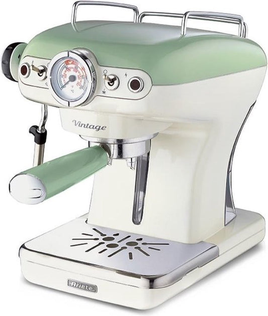 Ariete 1389/14 - Vintage Piston /Espressomachine - 900W - 0,9L tank inhoud - ook geschikt voor pads - Groen(groen)