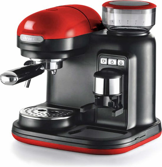 Ariete 1318/00 Moderna Espressomachine - Pistonmachine - met geïntegreerde koffiemolen - rood(Rood)