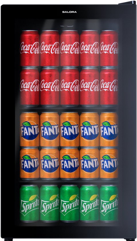 Salora BEVERAGECOOLER93B - Koelkast Tafelmodel - Koelkast - Koelkasten Vrijstaand - 93 l - Glazen deur(Zwart glas)